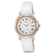 Wit Lederen Kwarts Analoge Horloge Seiko , White , Dames