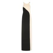 Bicolor jurk met strikdetail Pinko , Black , Dames