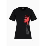 Zwart Lipstick T-shirt Herfst/Winter 2023/2024 Emporio Armani , Black ...