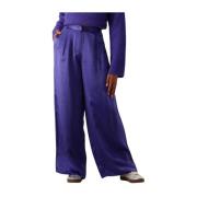 Paarse Wijde Broek Selected Femme , Purple , Dames