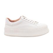 Witte Canvas Sneakers Elegante Stijl Jil Sander , White , Dames