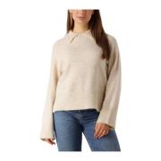 Witte Gebreide Trui voor Moderne Vrouwen Y.a.s , Beige , Dames