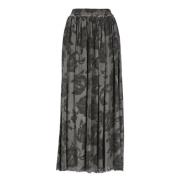 Bloemen Grijs Viscose Rok Elastische Taille Sanctamuerte , Gray , Dame...