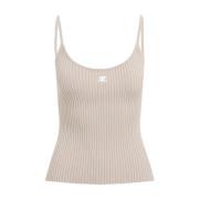 Ribgebreide Tanktop Naakt Neutrals Courrèges , Beige , Dames