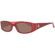 Rode Plastic Zonnebril Ovaal Stijl Guess , Red , Dames