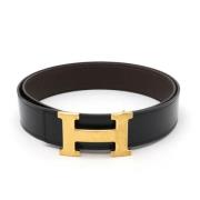 Pre-owned Leather belts Hermès Vintage , Black , Dames