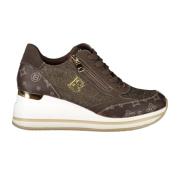 Bruine Sportieve Sneakers met Zijrits Laura Biagiotti , Brown , Dames