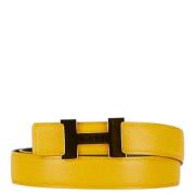 Pre-owned Leather belts Hermès Vintage , Yellow , Dames