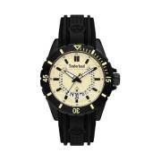 Zwarte Siliconen Quartz Analoog Horloge Timberland , Black , Heren