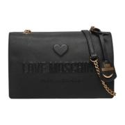 Stijlvolle dames schoudertas van synthetisch leer Love Moschino , Blac...