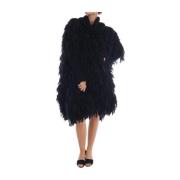 Luxe Zwarte Wol en Kasjmier Fringe Trui Dolce & Gabbana , Black , Dame...