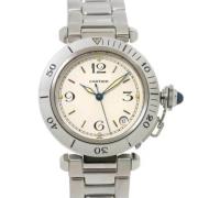 Pre-owned Glass watches Cartier Vintage , White , Heren