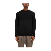 Crew Neck Gebreide Trui Jack & Jones , Black , Heren