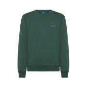 Katoenen sweatshirt met geborduurd logo Sun68 , Green , Heren