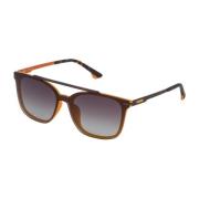 Grijze Metalen Zonnebril met Beschermende Lens Police , Brown , Unisex