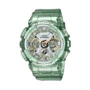 Groene Hars Quartz Analoog/Digitaal Horloge Casio , Green , Unisex