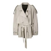 Korte Gabardine Trench Coat ACT N°1 , Beige , Dames