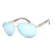 Grijze Metalen Zonnebril Spiegel Blauw Guess , Gray , Dames