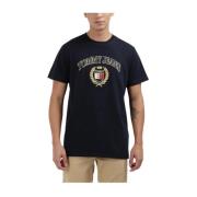 Gouden Crest T-shirt Navy Blauw Modern Fit Tommy Hilfiger , Blue , Her...