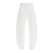 Witte Katoenen Barrel Jeans Collectie Agolde , White , Dames