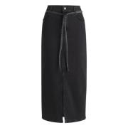 Maxi-rok van stretchdenim met zout-en-peper-effect Hugo Boss , Black ,...