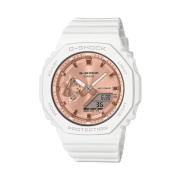 Wit Hars Horloge met Roze Wijzerplaat Casio , White , Dames