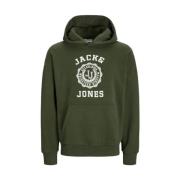 Groene Jjvicto Hoodie Moderne Stijl Jack & Jones , Green , Heren