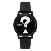 Zwarte Hars Quartz Analoog Horloge Guess , Black , Heren