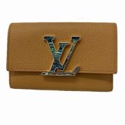 Pre-owned Leather wallets Louis Vuitton Vintage , Yellow , Dames