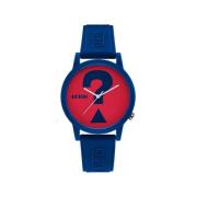 Blauw Hars Kwarts Analoog Horloge Guess , Blue , Unisex