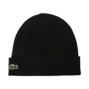 Klassieke Gebreide Muts Lacoste , Black , Unisex