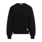 Zwarte Katoenen Sweatshirt Aw24 Stijl Saint Laurent , Black , Heren