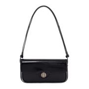 Schoudertas van geborsteld leer Tory Burch , Black , Dames