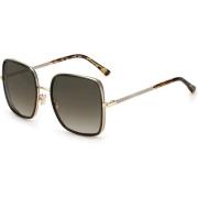 Gouden Metalen Zonnebril met Bruine Lens Jimmy Choo , Yellow , Dames