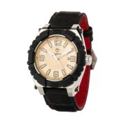 Zwarte leren horloge Quartz Analoog Timberland , Black , Heren