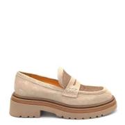 Beige Suède Loafer met Rubberen Zool Mara Bini , Beige , Dames