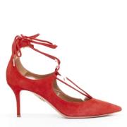 Pre-owned Suede heels Aquazzura Pre-owned , Red , Dames