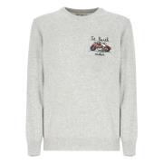 Grijze Crew Neck Sweater Lange Mouwen Saint Barth , Gray , Heren