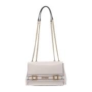 Schoudertas van imitatieleer met metalen logo Guess , Beige , Dames