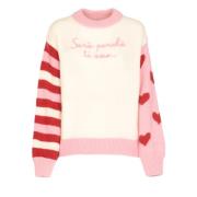 Ti Amo Crew Neck Sweater Saint Barth , Beige , Dames