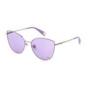 Gradient Lens Metalen Zonnebril voor Vrouwen Furla , Multicolor , Dame...