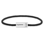 Zwarte Nato Kabel Armband Le Gramme , Gray , Unisex