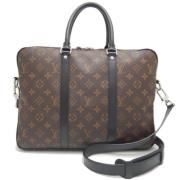 Pre-owned Canvas briefcases Louis Vuitton Vintage , Brown , Heren