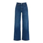 Hoge taille wijde pijp cropped jeans Frame , Blue , Dames