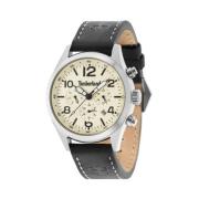 Zwarte leren horloge Quartz analoog Timberland , Black , Heren