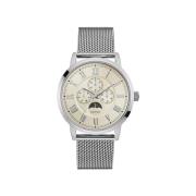 Klassiek Zilver Stalen Horloge Guess , Gray , Dames