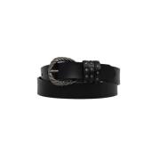 Zwarte leren riem Halsey Pepe Jeans , Black , Dames