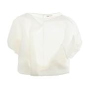 Zijden Gazar Boothals Blouse Khaite , White , Dames