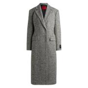 Moderne Wollen Jas Hugo Boss , Gray , Dames