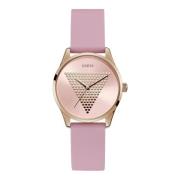 Mini Imprint Quartz Horloge met Siliconen Armband Guess , Pink , Heren